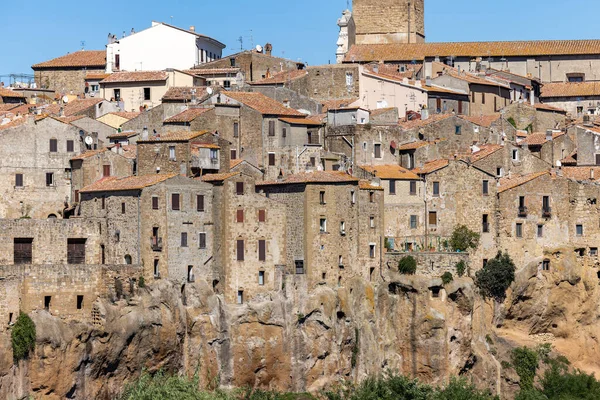 Pitigliano Die Malerische Mittelalterliche Stadt Die Etruskischer Zeit Auf Dem — Stockfoto