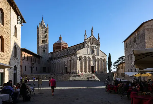 Masa Marittima Italy September 2022 View Cathedral Saint Cerbonius Bell — 图库照片