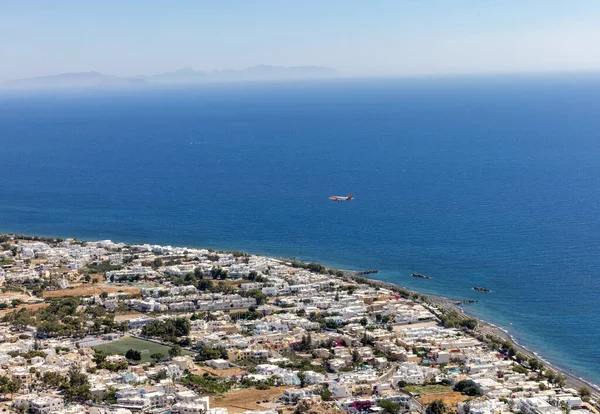 Flygfoto Över Staden Kamari Santorini Grekland — Stockfoto