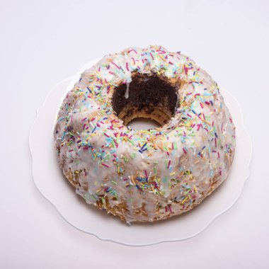 Geleneksel Ukrayna Paskalya Pastası Kulich veya Ortodoks Hıristiyan Paskalya Ekmeği.