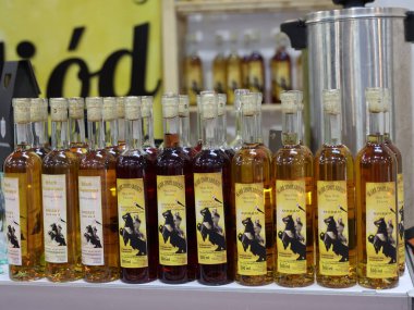 Cracow, Polonya - 17 Kasım 2022: Uluslararası Şarap Fuarı ENOEXPO, Krakow. Dünyanın dört bir yanından şarap üreticileri ithalat dağıtımcıları ve temsilcileriyle tanışıyor.. 