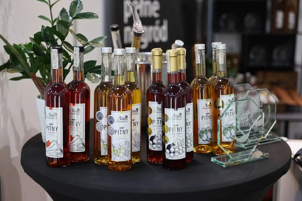 Cracow, Polonya - 17 Kasım 2022: Uluslararası Şarap Fuarı ENOEXPO, Krakow. Dünyanın dört bir yanından şarap üreticileri ithalat dağıtımcıları ve temsilcileriyle tanışıyor.. 