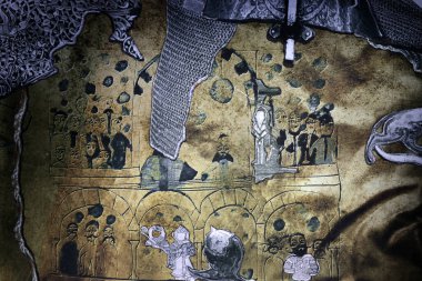 Venedik, İtalya - 6 Eylül 2022 Venedik Sanat Bienali. İsrail pavyonunda İlit Azoulay 'in Kraliçeliği