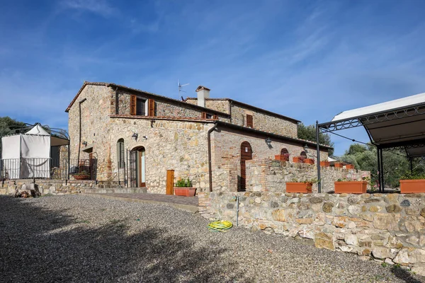 在格罗斯托省蒙泰马西修复的旧石屋 托斯卡纳意大利 — 图库照片