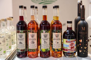 Cracow, Polonya - 17 Kasım 2022: Uluslararası Şarap Fuarı ENOEXPO, Krakow. Dünyanın dört bir yanından şarap üreticileri ithalat dağıtımcıları ve temsilcileriyle tanışıyor.. 