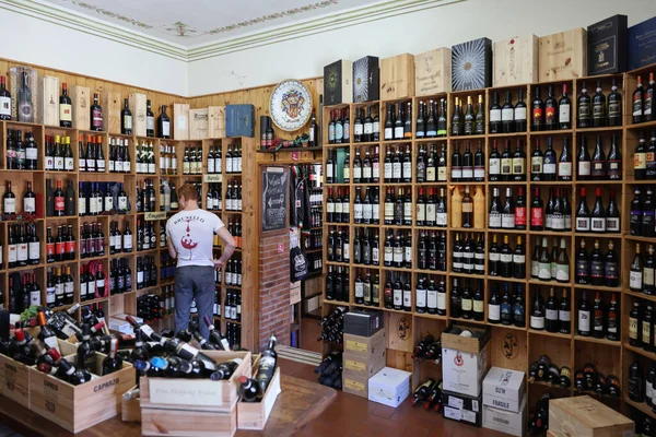 Montalcino Talya Eylül 2022 Montalcino Toskana Talya Bir Şarap Dükkanının — Stok fotoğraf