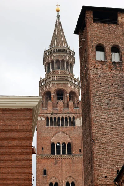 Torre Sino Medieval Cremona Conhecida Como Torrazzo Lombardia Itália — Fotografia de Stock