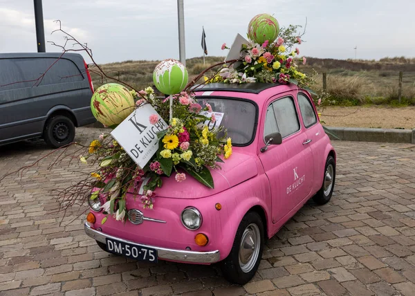 Noordwijk April 2023 Auto Versierd Met Bloemen Die Deelnemen Aan — Stockfoto