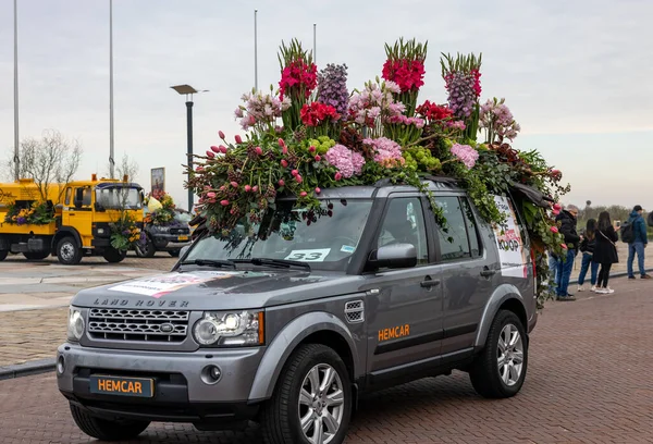 Noordwijk Países Bajos Abril 2023 Coches Decorados Con Flores Que — Foto de Stock