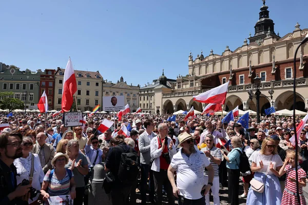 Краків Польща Червня 2023 Марш Свободи Марш Захист Демократії Краків — стокове фото