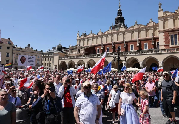 Краків Польща Червня 2023 Марш Свободи Марш Захист Демократії Краків — стокове фото