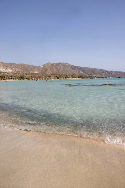 Elafonisi Creta Grecia Septiembre 2021 Personas Que Relajan Famosa Playa —  Fotos de Stock