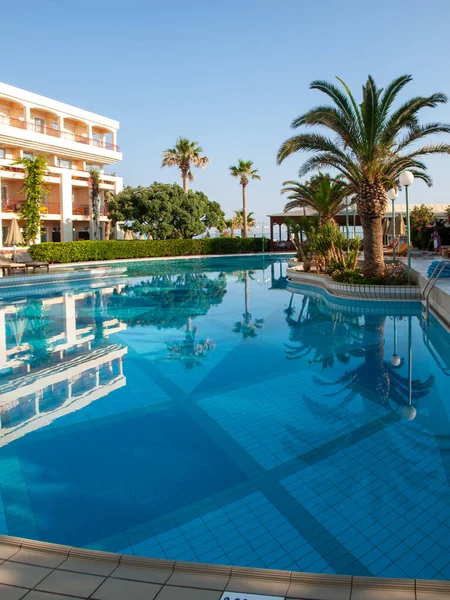Rethymnon Creta Grecia Giugno 2022 Piscina Hotel Rethymnon Creta Grecia — Foto Stock