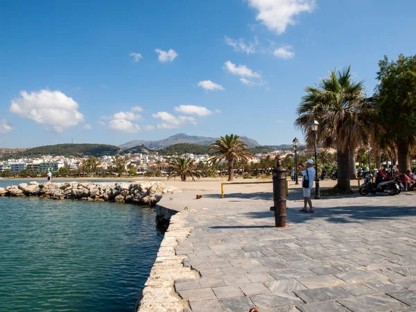 Rethymnon Kreta Griekenland Juni 2022 Breakwater Bij Ingang Van Haven — Stockfoto