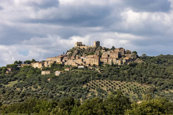 Montemassi Οχυρωμένο Χωριό Στην Επαρχία Grosseto Τοσκάνη Ιταλία — Φωτογραφία Αρχείου