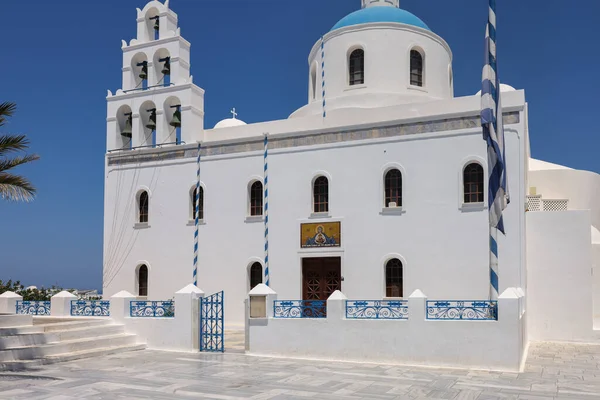 Kyrkan Panagia Platsani Oia Santorini Grekland — Stockfoto