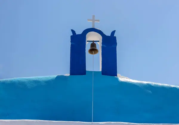 Blue Belfry Oia Santorini Island Greece — Stock Photo, Image