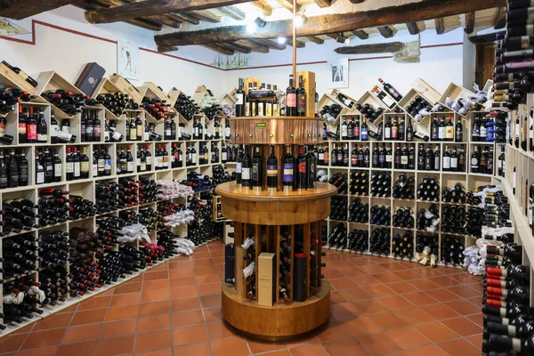 Montalcino Itália Setembro 2022 Interior Uma Loja Vinhos Montalcino Toscana — Fotografia de Stock