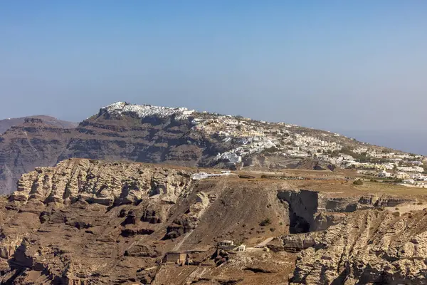 Magnificent View Majestic Volcanic Cliffs Santorini Island Greece — Stock Photo, Image