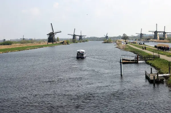 Kinderdijk Niederlande April 2023 Windmühlen Kinderdijk Gebaut 1740 Sind Teil — Stockfoto