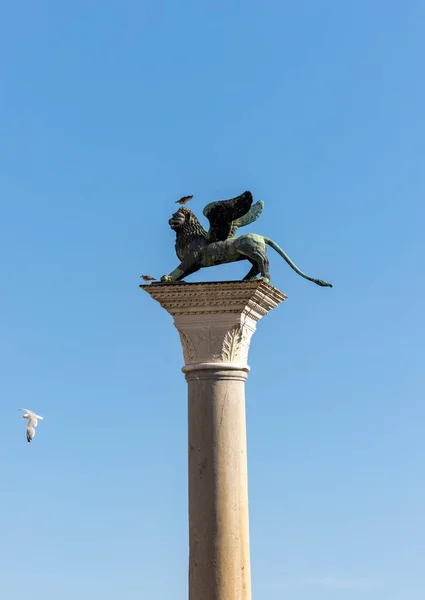 Sculpture Chimera Placed Tall Column Located Piazzetta San Marco Venice Stock Picture