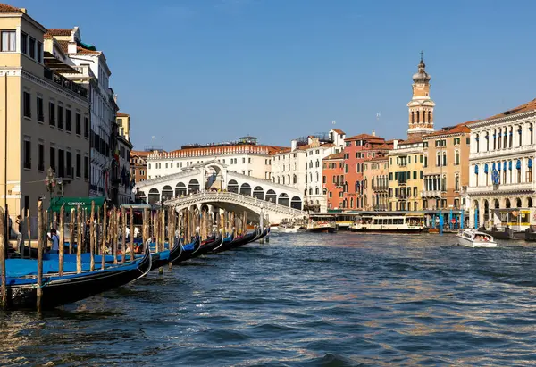Venice Italy Semtember 2022 Rialto Bridge Grand Canal Venice Royalty Free Stock Images