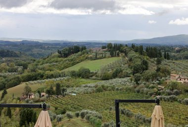 San Gimignano, Toskana, İtalya çevresindeki güzel Toskana manzarası