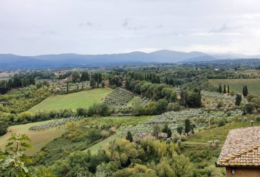 San Gimignano, Toskana, İtalya çevresindeki güzel Toskana manzarası