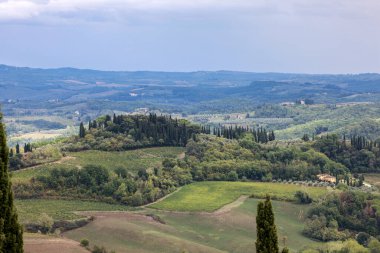 San Gimignano, Toskana, İtalya çevresindeki güzel Toskana manzarası