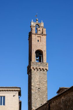 Palazzo dei Priori Hilltop kasabası Montalcino, Toskana, İtalya