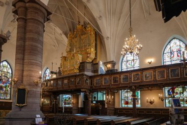 Stockholm, Sweden - July 26, 2023: Interior of the German Church sometimes called St. Gertrude's Church in Stockholm clipart