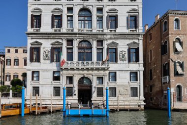 Venice; Italy - September 6; 2022: The very luxury Aman Venice hotel set in the former Palazzo Papadopoli on the Grand Canal  in the Sestiere of San Polo, Venice, Italy. clipart