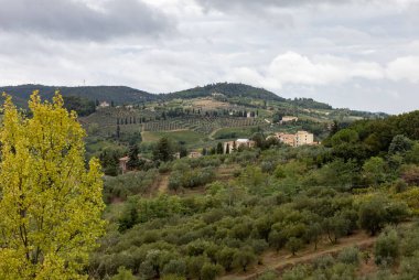 San Gimignano, Toskana, İtalya çevresindeki güzel Toskana manzarası