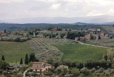 San Gimignano, Toskana, İtalya çevresindeki güzel Toskana manzarası