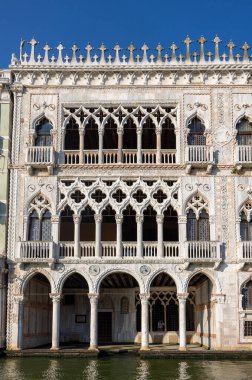 Venice, Italy - September 6, 2022: Ca d'Oro palace on Grand Canal, the seat of the Galleria Giorgio Franchetti museum. Venice, Italy clipart