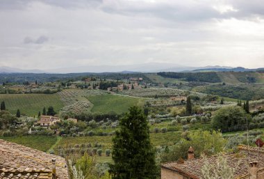 San Gimignano, Toskana, İtalya çevresindeki güzel Toskana manzarası