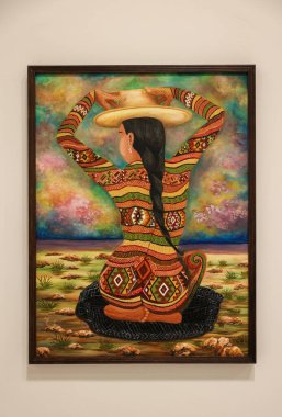 Venedik, İtalya - 7 Mayıs 2024: Venedik 'te Yabancılar Her Yerde 60. Venedik Sanat Bienali. Macar Pavillon 'unda Mrton Nemes tarafından tasarlanan Techno Zen. Ses, görsel ve etkileşimli bileşenlerle çok duyusal kurulum.