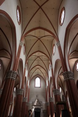 Bologna, İtalya - 9 Mayıs 2024: San Petronio Bazilikası, Bologna. İtalya