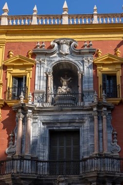 Bishop palace (Palace Episcopal) at the Plaza of the Bishop in Malaga, Spain clipart