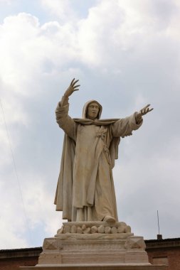 Statue of Girolamo Savonarola in Ferrara in Emilia-Romagna. Italy clipart