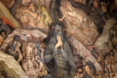 Bologna, İtalya - 9 Mayıs 2024: San Petronio Bazilikası 'ndaki Magi Şapeli. İtalya