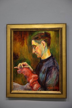 Paris, Fransa - 19 Mart 2025: The Center Pompidou 'da Suzanne Valadon' un monografik sergisi (1865-1938), cesur ve ikonik bir sanatçı ve neslinin en önemli örneklerinden biri.. 