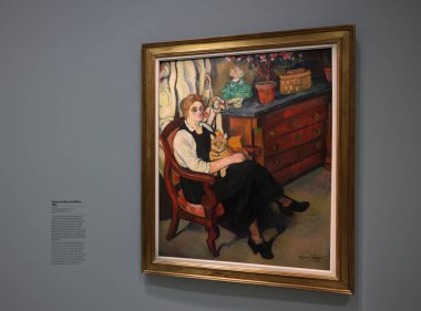 Paris, Fransa - 19 Mart 2025: The Center Pompidou 'da Suzanne Valadon' un monografik sergisi (1865-1938), cesur ve ikonik bir sanatçı ve neslinin en önemli örneklerinden biri.. 