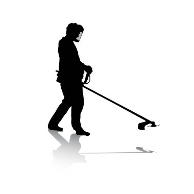 Düzenleyici vektör silueti olan adam