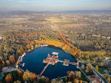 Aerial view of Lake Heviz, clipart