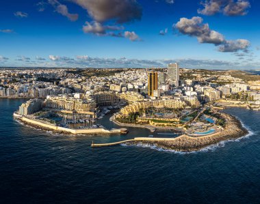 Aerial photo from St Julian's, Malta with beach clipart