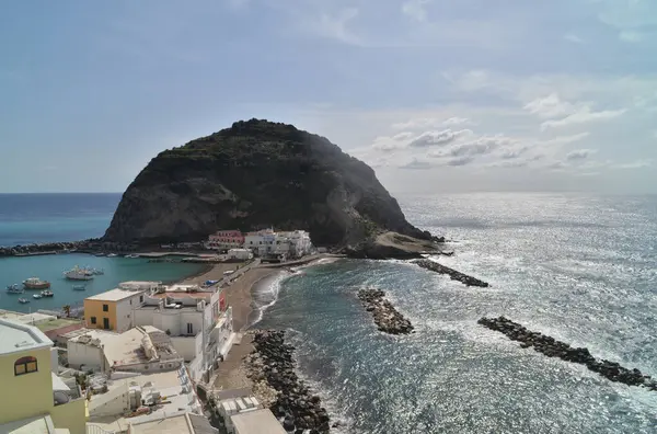 Widok Wyspę Sant Angelo Ischia Kampania Włochy Zdjęcie Stockowe