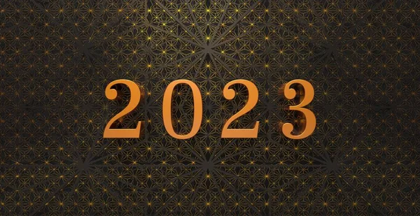 2023 Greeting Card Geometric Background Rendering — Stock Photo, Image