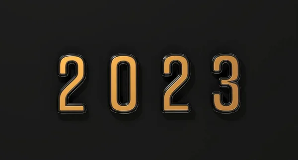2023金数字贺卡 3D渲染 — 图库照片