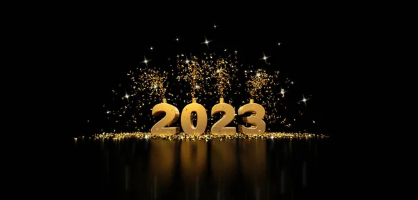 2023 Titolo Celebrazione Sfondo Scuro Rendering — Foto Stock